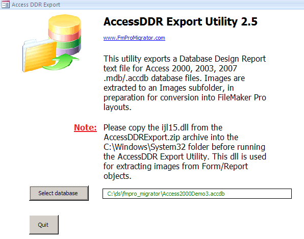 Access DDR Export